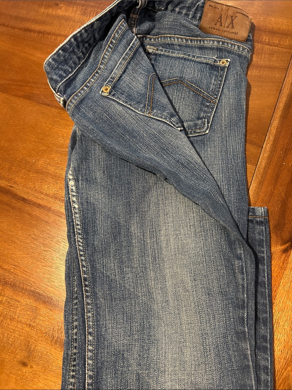 A/X Armani Exchange Women's Straight-Leg Jeans in Medium Blue